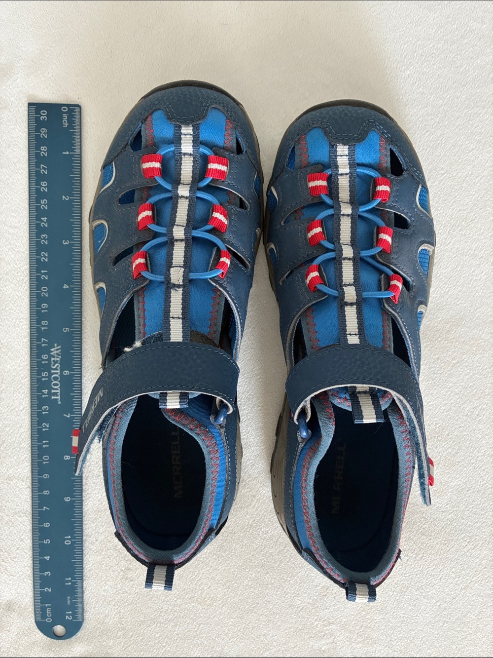 Merrell Kids Navy Blue and Red Closed-Toe Water Sandals
